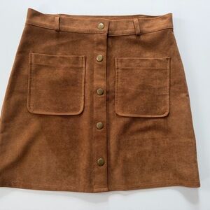 Pinkyotto Tan Button-Front Mini Skirt